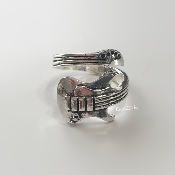 New Minimalist Guitar Bypass Ring - Aged Vintage Vibe - Wrap Guitar Ring Music - Picture 8 of 10